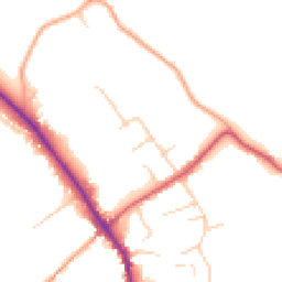 Daytime road noise heatmap for GU5 0DY