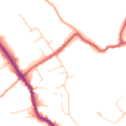Daytime road noise heatmap for GU5 0EA