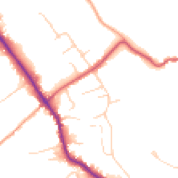 Daytime road noise heatmap for GU5 0EB