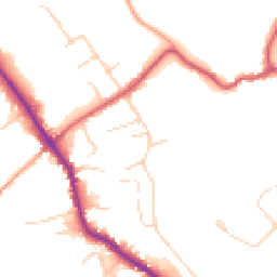 Daytime road noise heatmap for GU5 0ED