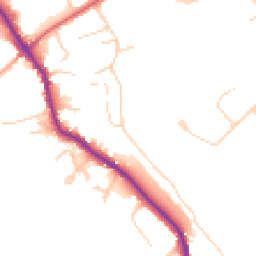 Daytime road noise heatmap for GU5 0EE