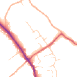 Daytime road noise heatmap for GU5 0EL