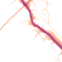Daytime road noise heatmap for GU5 0EX