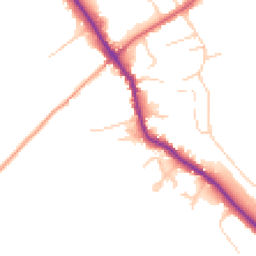 Daytime road noise heatmap for GU5 0JP