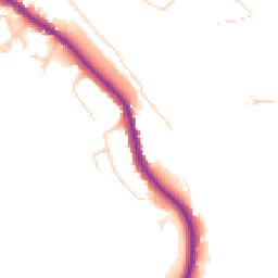 Daytime road noise heatmap for GU5 0JQ