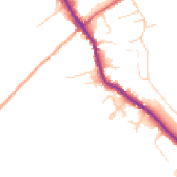 Daytime road noise heatmap for GU5 0JZ