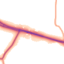 Daytime road noise heatmap for GU5 9BL