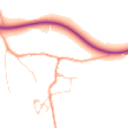 Daytime road noise heatmap for GU5 9BT