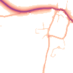 Daytime road noise heatmap for GU5 9BY