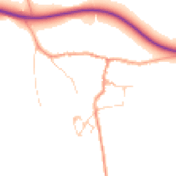 Daytime road noise heatmap for GU5 9HU