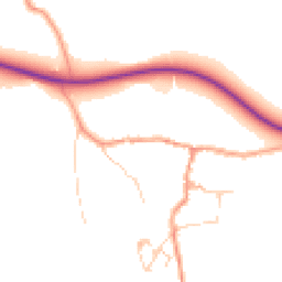 Daytime road noise heatmap for GU5 9JE