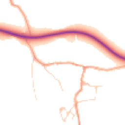 Daytime road noise heatmap for GU5 9JF
