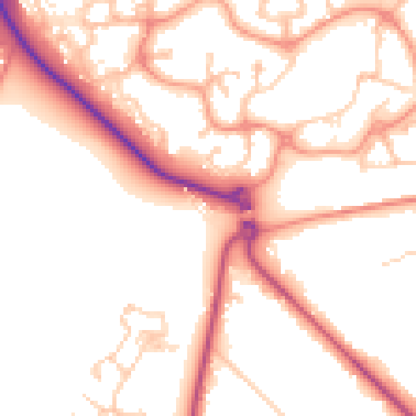 Daytime road noise heatmap for GU51 1AF