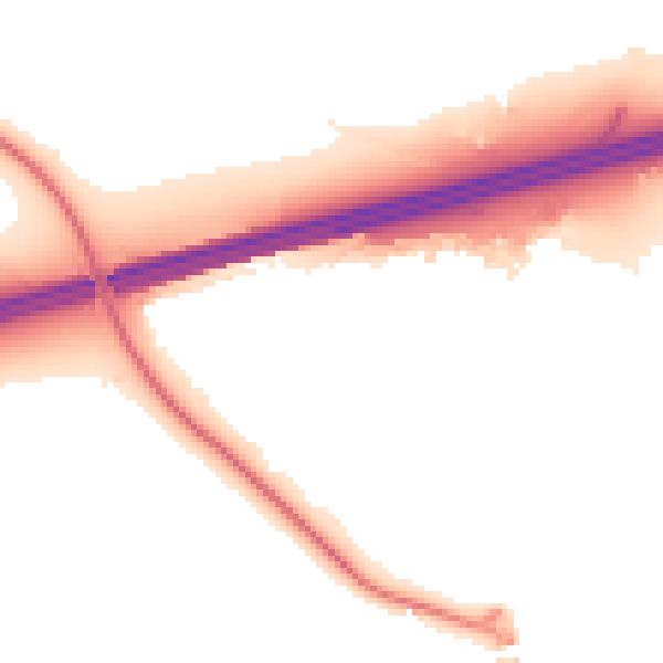 Night-time road noise heatmap for GU51 1AG