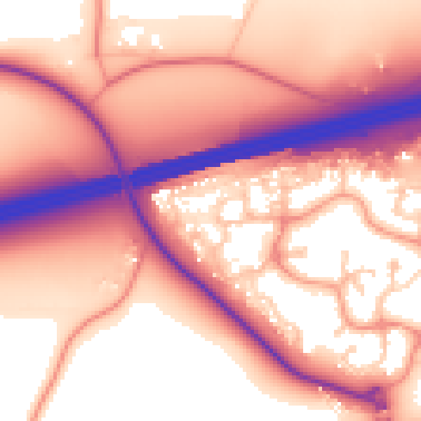 Daytime road noise heatmap for GU51 1AJ
