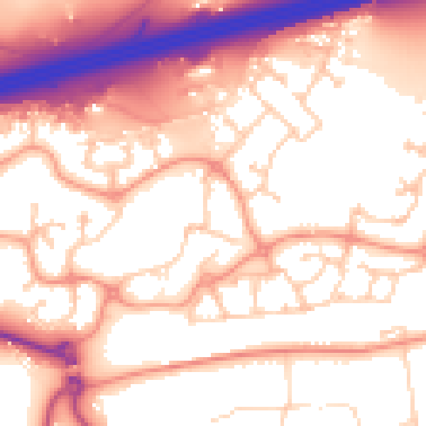 Daytime road noise heatmap for GU51 1AL