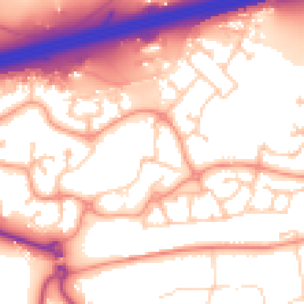 Daytime road noise heatmap for GU51 1AN