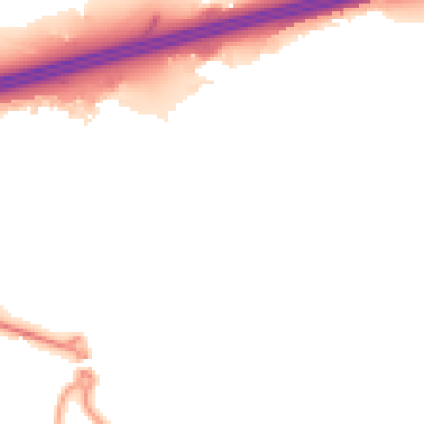 Night-time road noise heatmap for GU51 1AN