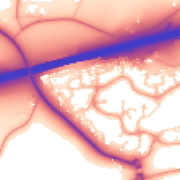 Daytime road noise heatmap for GU51 1AQ
