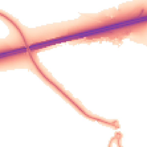 Night-time road noise heatmap for GU51 1AS