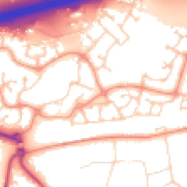 Daytime road noise heatmap for GU51 1AW