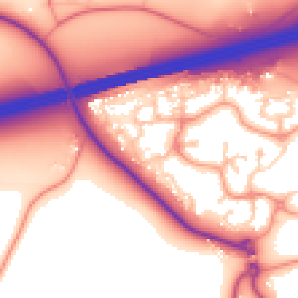 Daytime road noise heatmap for GU51 1AX