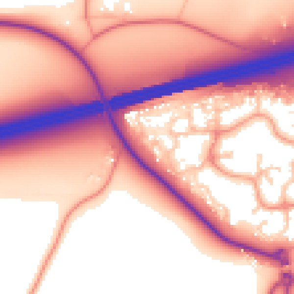 Daytime road noise heatmap for GU51 1AZ