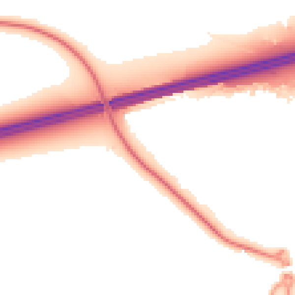 Night-time road noise heatmap for GU51 1AZ