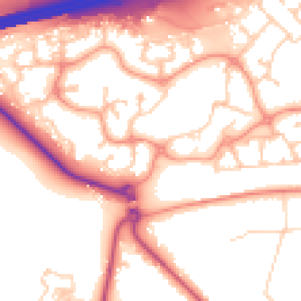 Daytime road noise heatmap for GU51 1BB