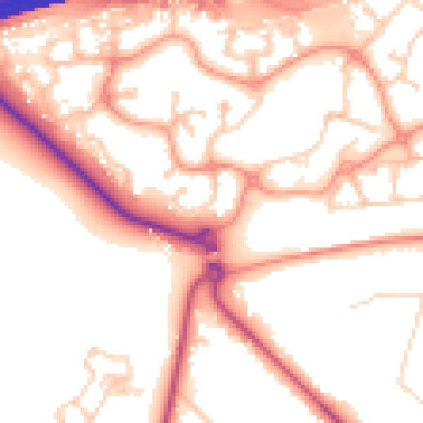 Daytime road noise heatmap for GU51 1BE