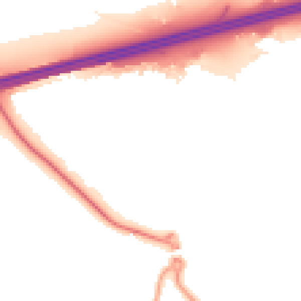Night-time road noise heatmap for GU51 1BJ