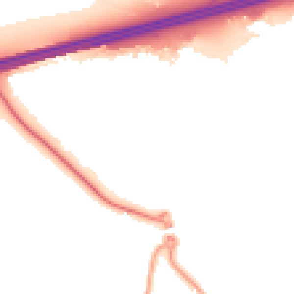 Night-time road noise heatmap for GU51 1BL