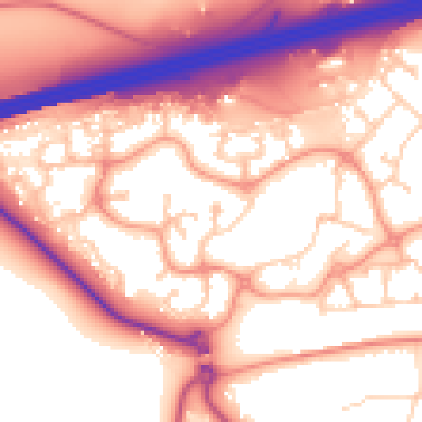 Daytime road noise heatmap for GU51 1BN