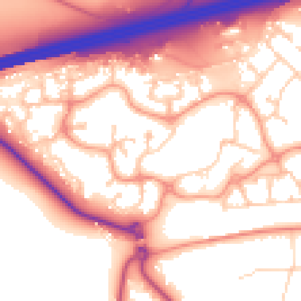 Daytime road noise heatmap for GU51 1BU