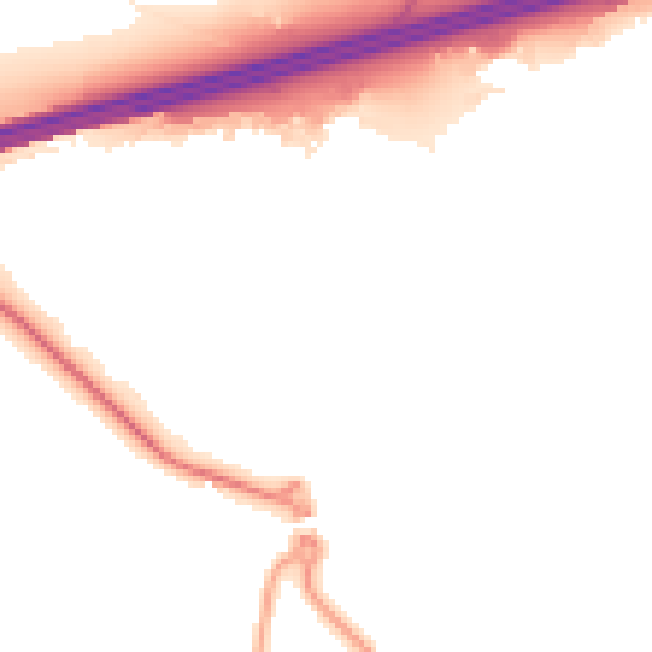 Night-time road noise heatmap for GU51 1BU