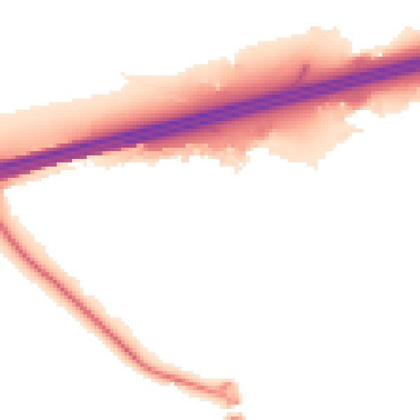 Night-time road noise heatmap for GU51 1BX