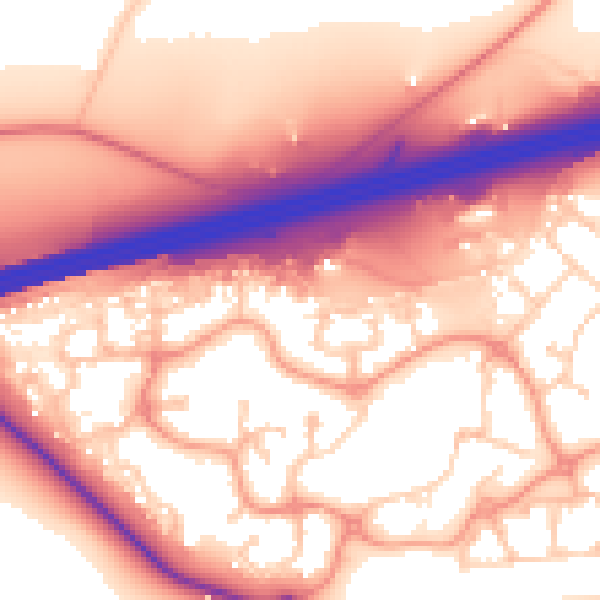 Daytime road noise heatmap for GU51 1DA