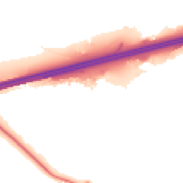 Night-time road noise heatmap for GU51 1DA