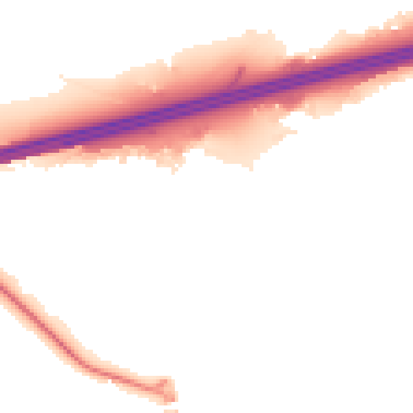 Night-time road noise heatmap for GU51 1DD