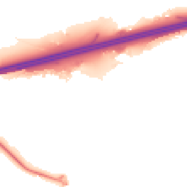 Night-time road noise heatmap for GU51 1DE