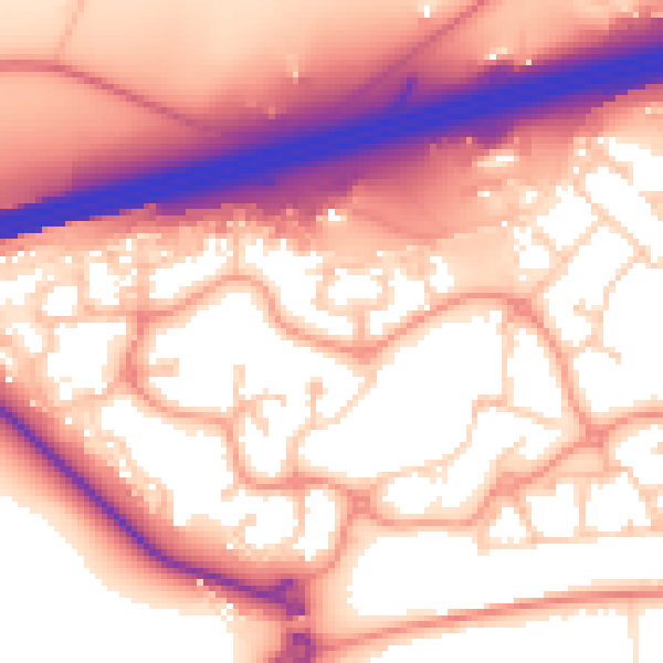 Daytime road noise heatmap for GU51 1DF