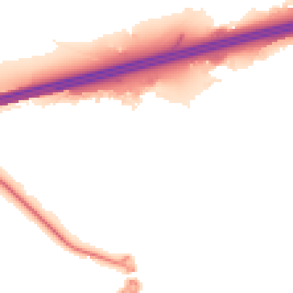 Night-time road noise heatmap for GU51 1DF