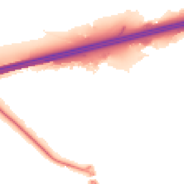 Night-time road noise heatmap for GU51 1DG