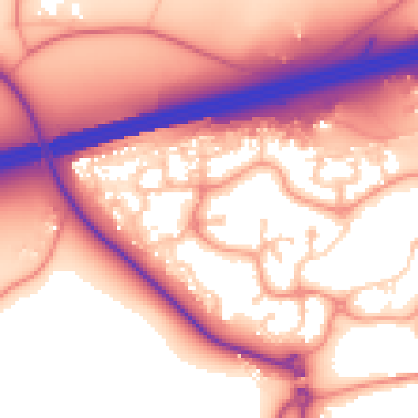 Daytime road noise heatmap for GU51 1DL