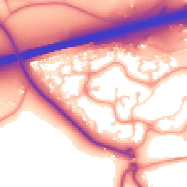 Daytime road noise heatmap for GU51 1DN