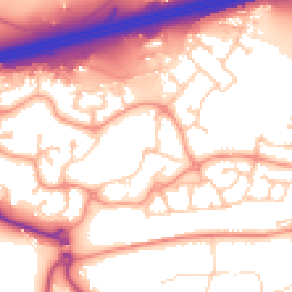 Daytime road noise heatmap for GU51 1DP