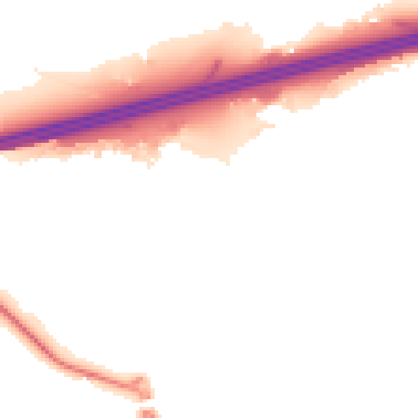 Night-time road noise heatmap for GU51 1DQ