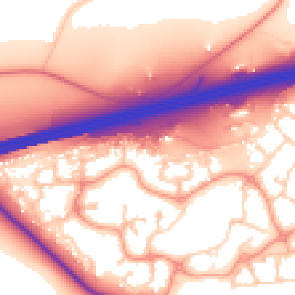 Daytime road noise heatmap for GU51 1EY