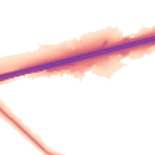 Night-time road noise heatmap for GU51 1EY