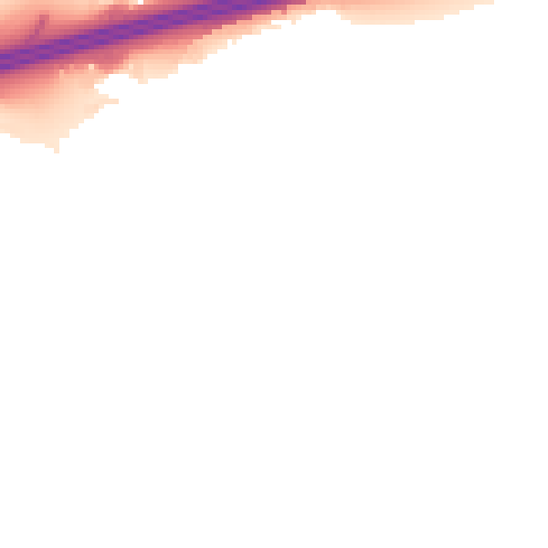 Night-time road noise heatmap for GU51 1HG